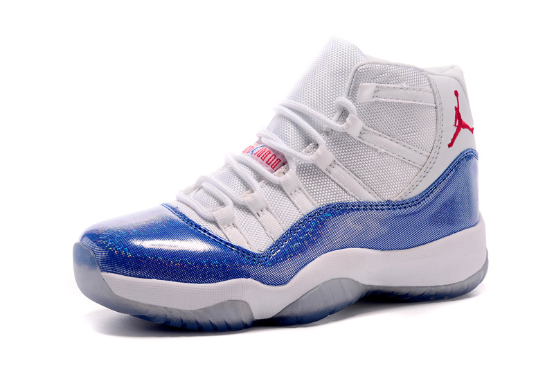 Jordan 11 retro blanche et bleu best sale